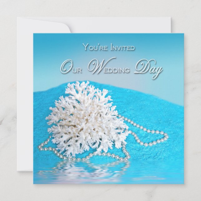 Beach bröllop - SEA-SNÄCKA/BEACH Inbjudningar (Framsida)