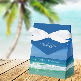 Beach-bröllop Tropical Ocean Vågar Modern Blue Presentaskar