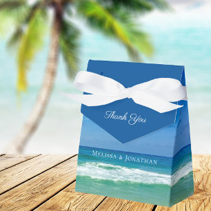 Beach-bröllop Tropical Ocean Vågar Modern Blue Presentaskar