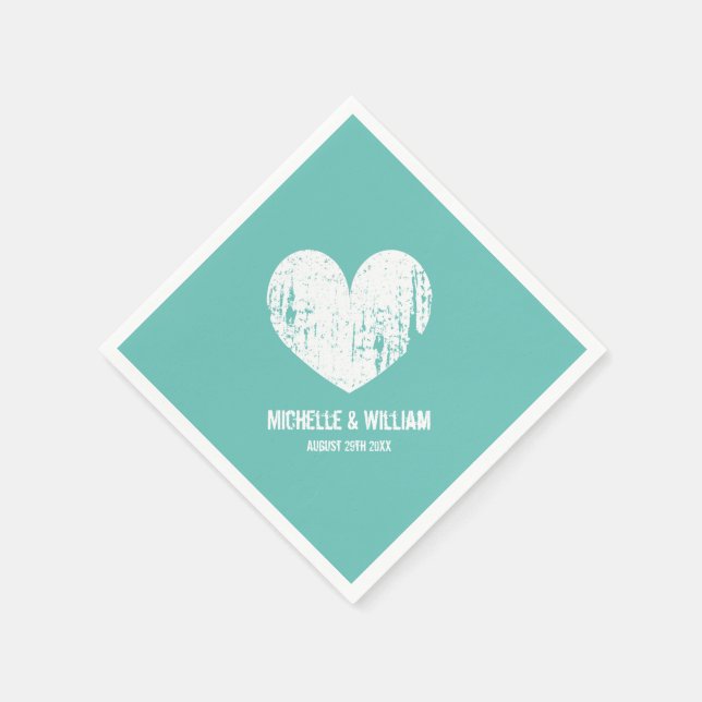 Beach bröllopsblöjor | rustikturkos och vit pappersservett (Hörn)