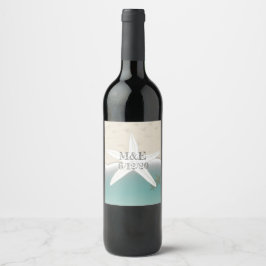 Beach bröllopsetiketter Personlig Vin Flaska Vinflaska Etikett