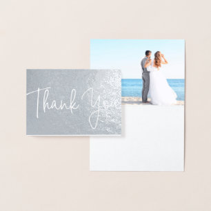 Beach bröllopsfoto - tack för ditt kort i Silver F