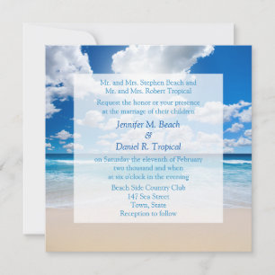 Beach bröllopsinbjudan Tropical Wedding bjudande i Inbjudningar