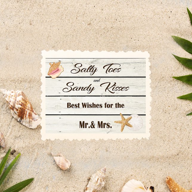 Beach-bröllopskort Kort (Beach Wedding Card)