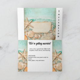 Beach bröllopsseashar 2 inbjudan