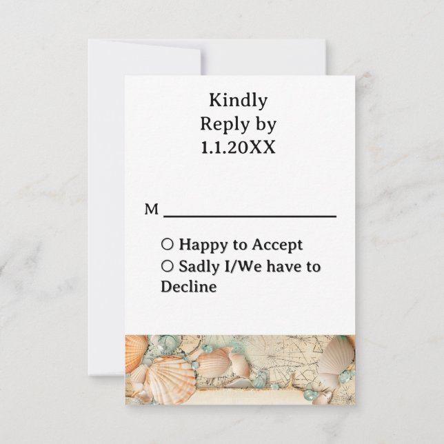 Beach bröllopsseashar 2 OSA kort (Baksida)