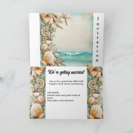 Beach bröllopsseashar inbjudan