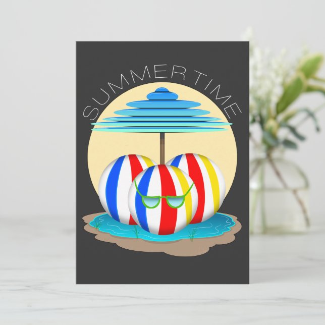 Beach Buddies slår till: Sol ut, Fins ut! Inbjudningar (Stående Fram)