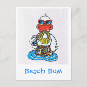 Beach Bum Anka Vykort