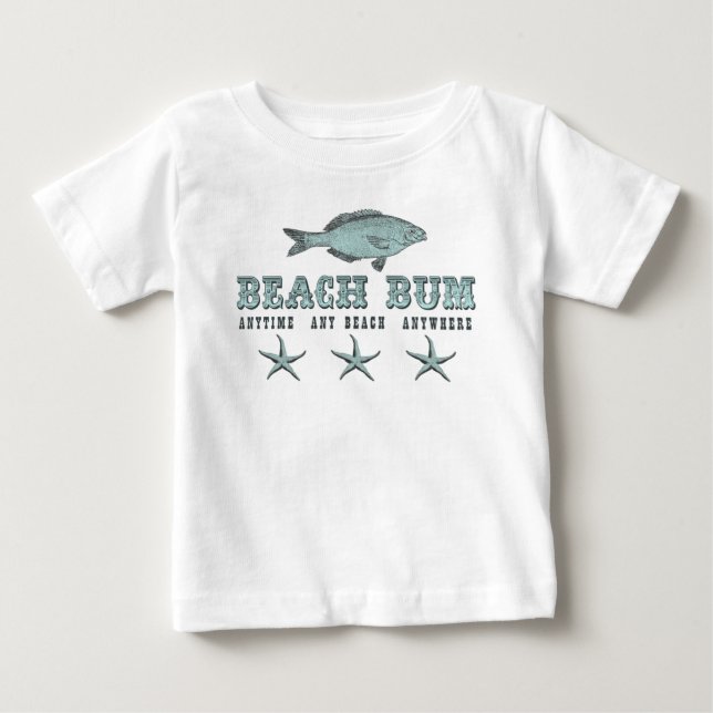 Beach Bum ~ Anytime any Beach Anywhere T-Shirt (Framsida)