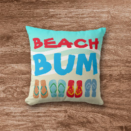 Beach Bum Beach Sand Bright Aqua Vågar Kudde