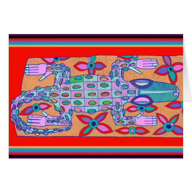 Beach Bum Croc Hälsningskort (Framsidan Horizontal)