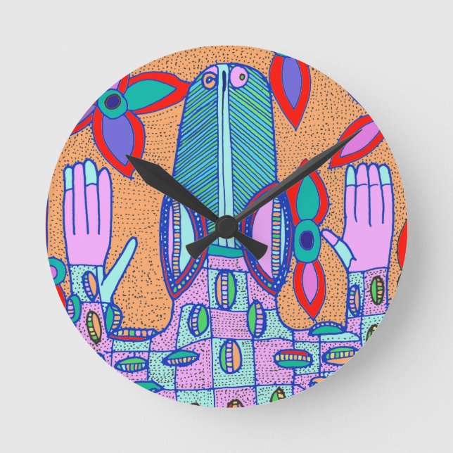 Beach Bum Croc Rund Klocka (Framsida)