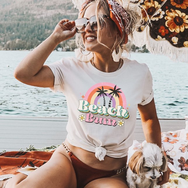 Beach Bum, Cute Retro 1980-talets sommaravgång Vin T Shirt (Skapare uppladdad)