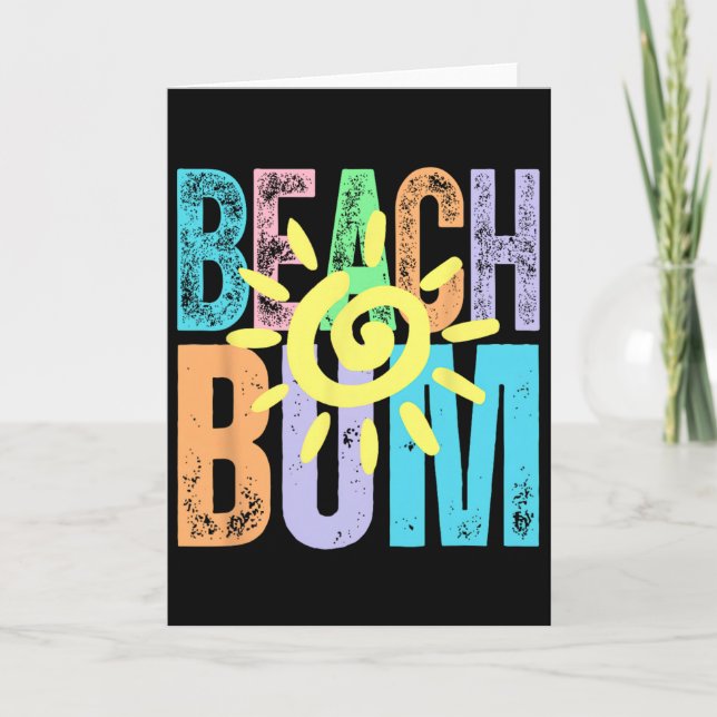 Beach Bum Distressed Summer Vacation Beach Life Su Kort (Framsida)