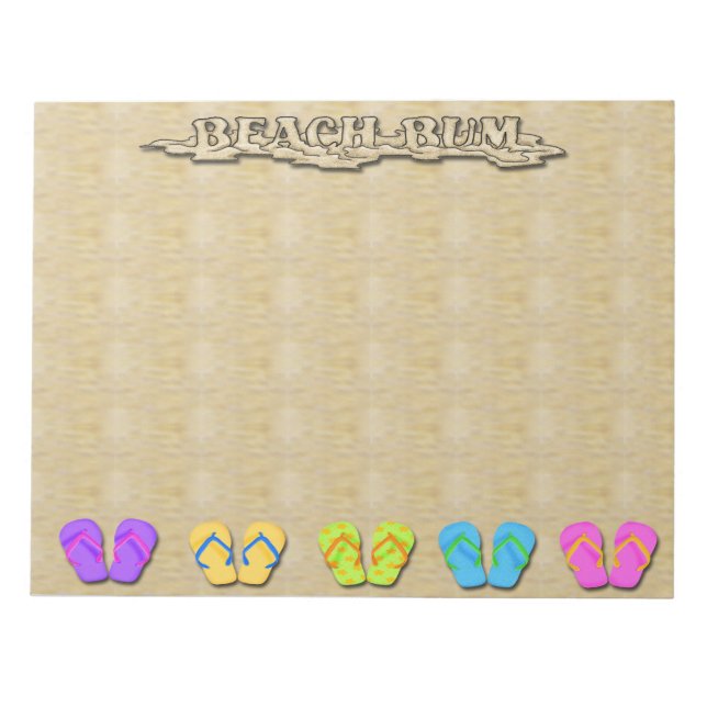 Beach Bum Flinflip flops Large Note Pad Anteckningsblock (Framsida)