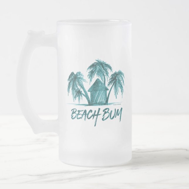 Beach Bum Frostat Glas Beer Mugg (Vänster)