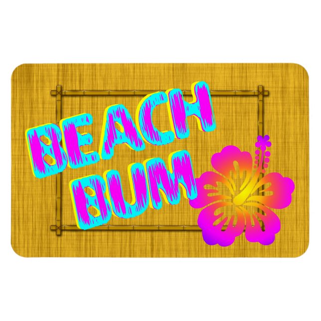 Beach Bum Funny Say Rosa Flower Magnet (Horisontell)
