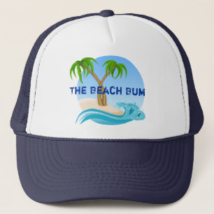Beach Bum Handflatan Träd Tropical Truckerkeps