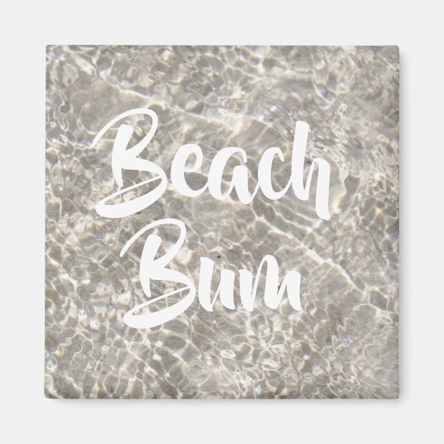 Beach bum-havet vatten på strand magnet (Framsidan)