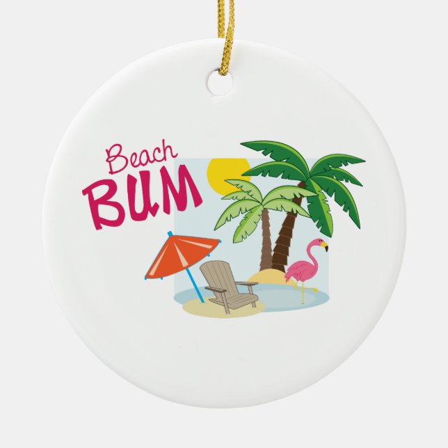 Beach Bum Julgransprydnad Keramik (Framsidan)