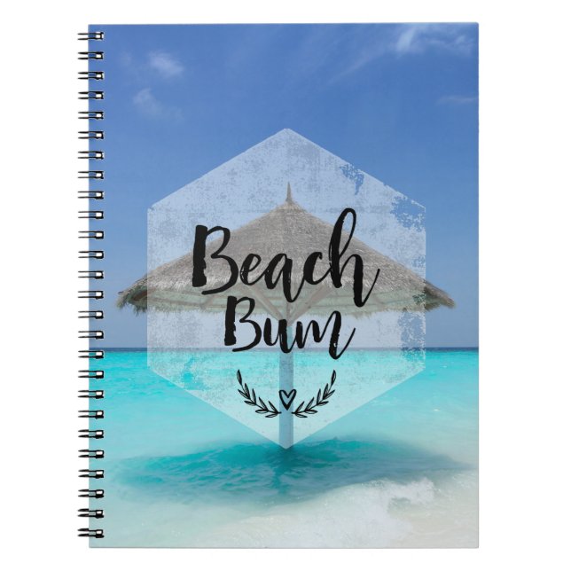 Beach Bum med tunt Beach-paraply Anteckningsbok (Framsidan)