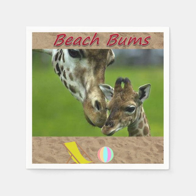 Beach Bum Papper Napkins Giraffe Pappersservett (Framsidan)