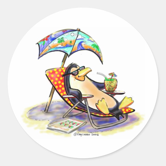 Beach Bum Runt Klistermärke (Framsida)