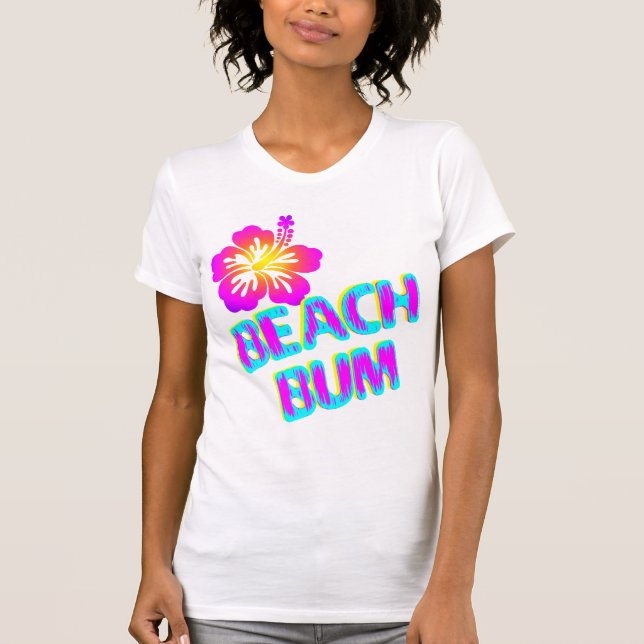 Beach Bum Say Plumeria Flower Tee (Framsida)