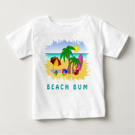 Beach Bum Sol Sea och Surfa Roligt Colorful Baby T Tee