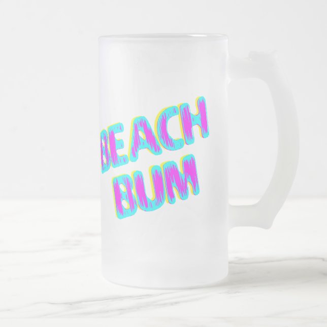 Beach Bum Sstickande Rosa och kalk Frostat Ölglas (Höger)