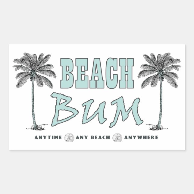 Beach Bum Stickers Rektangulärt Klistermärke (Framsida)