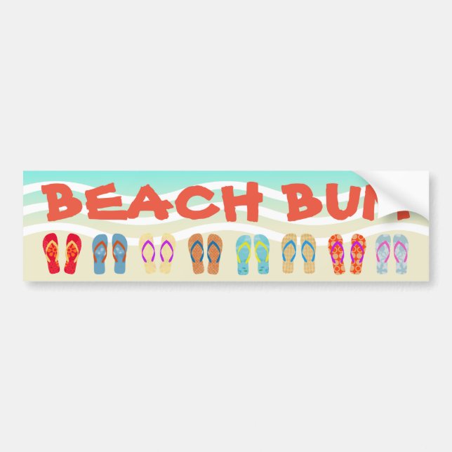 Beach Bum Summer Flinflip flops Bildekal (Framsidan)