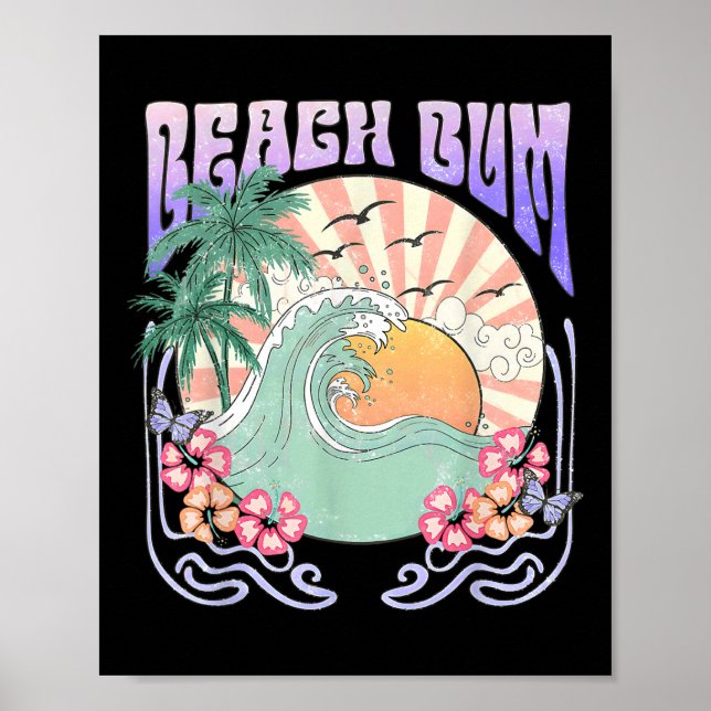 Beach Bum Sunset Summer Vacation Hawaii Family Mat Poster (Framsidan)