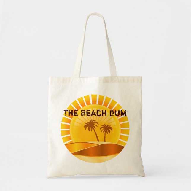 Beach Bum Tropical Sunburst Tote Bag Tygkasse (Framsidan)