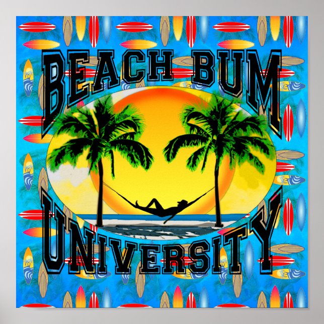 Beach Bum Universiteten Poster (Framsidan)