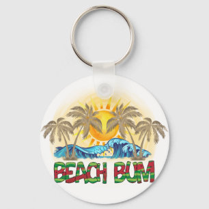 Beach Bum Vinkara oceanen Tropiskt Nyckelring
