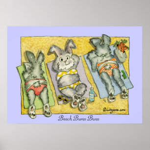 Beach Bums Buns Poster Skriv ut