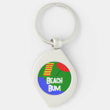 "Beach Bums United" Metall-nyckelkedja