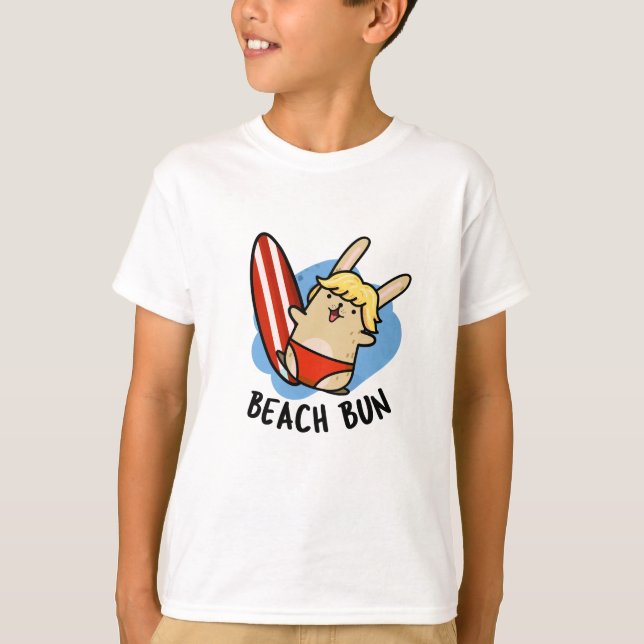 Beach Bun Funny Bunny Pun T Shirt (Framsida)