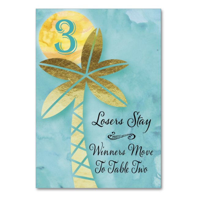 Beach Bunco Bord-kort nr 3 Bordsnummer (Framsidan)