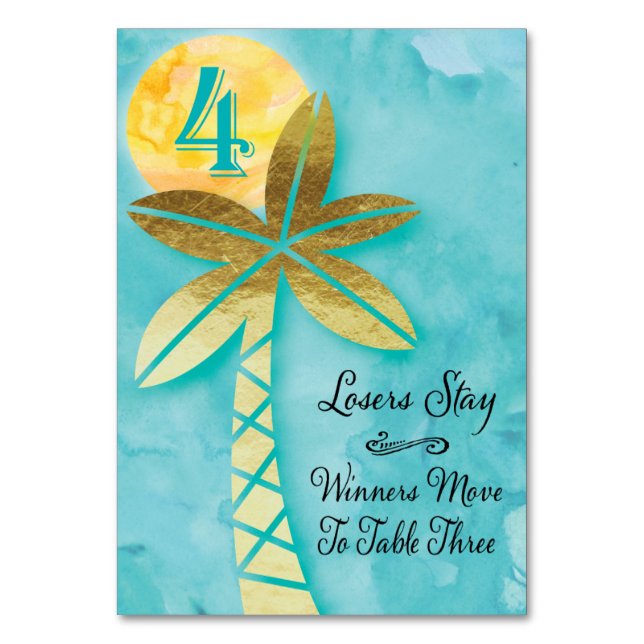 Beach Bunco Bord-kort nr 4 Bordsnummer (Framsidan)