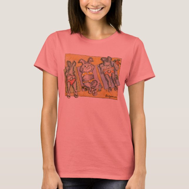 Beach Bunnies Anpassningsbar T-Shirt/Apparatur Tee Shirt (Framsida)