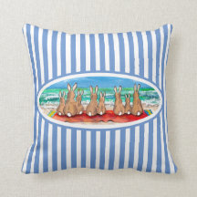 Beach Bunny Rabbit Vacation Blue Rand Roligt & Cut