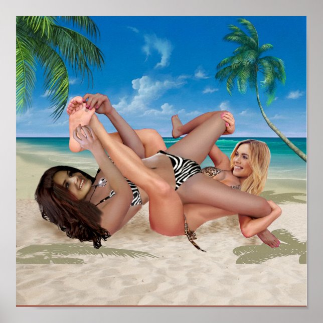 BEACH BUNNY'S TICKLE WRESTLING POSTER (Framsidan)