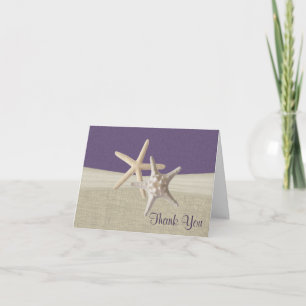 Beach Burlap och Starfish-Tack Tack Kort