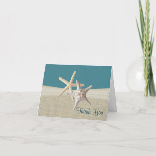 Beach Burlap och Starfish Teal Tack