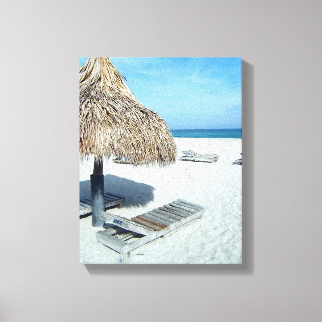 Beach Cabana Tropical Scenia Art Canvastryck (Framsida)