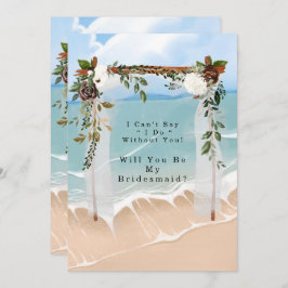 Beach Canopy Blommigt blir min bridesmaid Inbjudningar