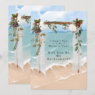 Beach Canopy Blommigt blir min bridesmaid Inbjudningar